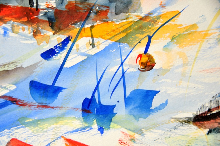 Hommage an Srečko Kosovel V, Aquarell, 70 x 100, Detail