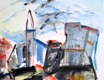 Hommage
            an Srečko Kosovel I, Aquarell 70 x 100, Detail