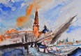 Venezia,
            Aquarell, 40 x 55, Detail