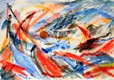 Hommage
              an Srečko Kosovel V, Aquarell 70 x 100