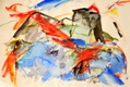 Hommage
            an Srečko Kosovel III, Aquarell 70 x 100l