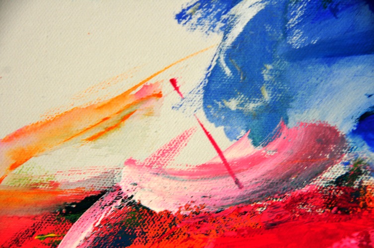 Magische Landschaft, Gouache, 70 x 100, Detail