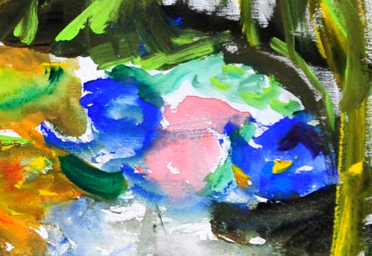 Magische Landschaft, Gouache, 70 x 100, Detail